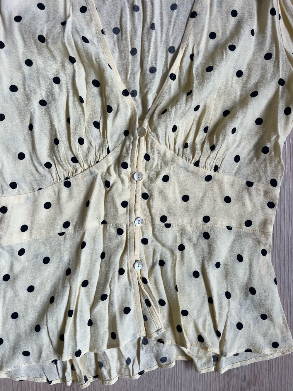 Wilfred Aritzia New Prairie Polka Dot Corset style Blouse Size XS Whimsical - Picture 9 of 9